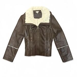 gorgeous vintage vtg faux fur moto biker 80s 90s y2k jacket